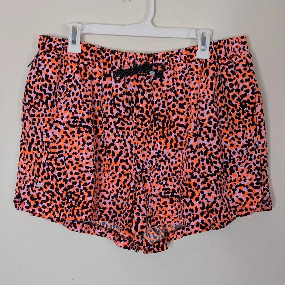 Fabletics Neon Leopard Zip-Front Racerback Shaping Swim Top & 5